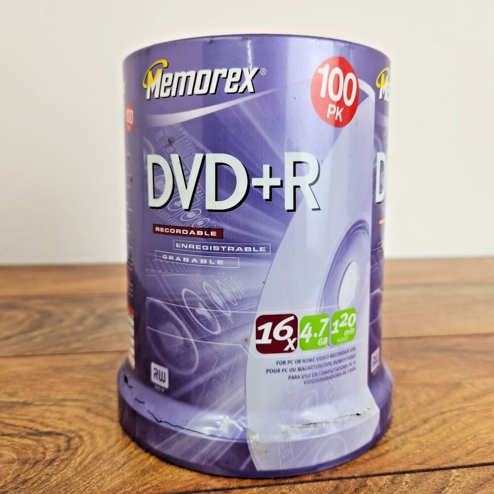 Memorex 100 Pack DVD+R - 16x / 4.7 GB / 120 min Blank Media  - New, Sealed